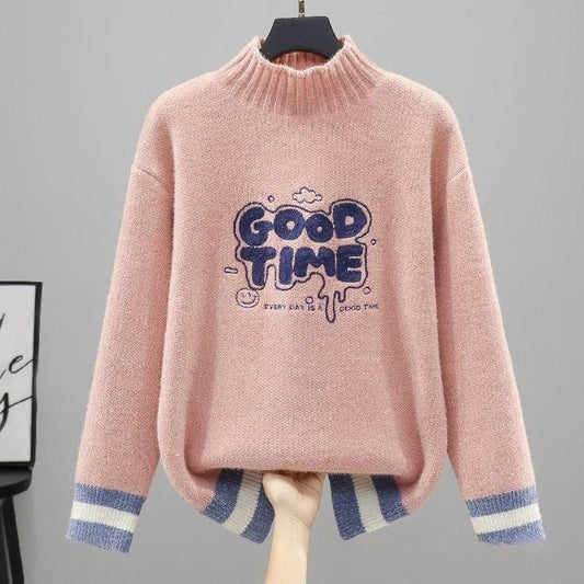 Sweater Inner Girl Winter Fleece-lined Thickened