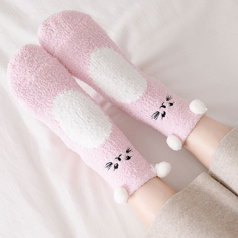 Coral Fleece Warm Socks Women's Cartoon Thickening