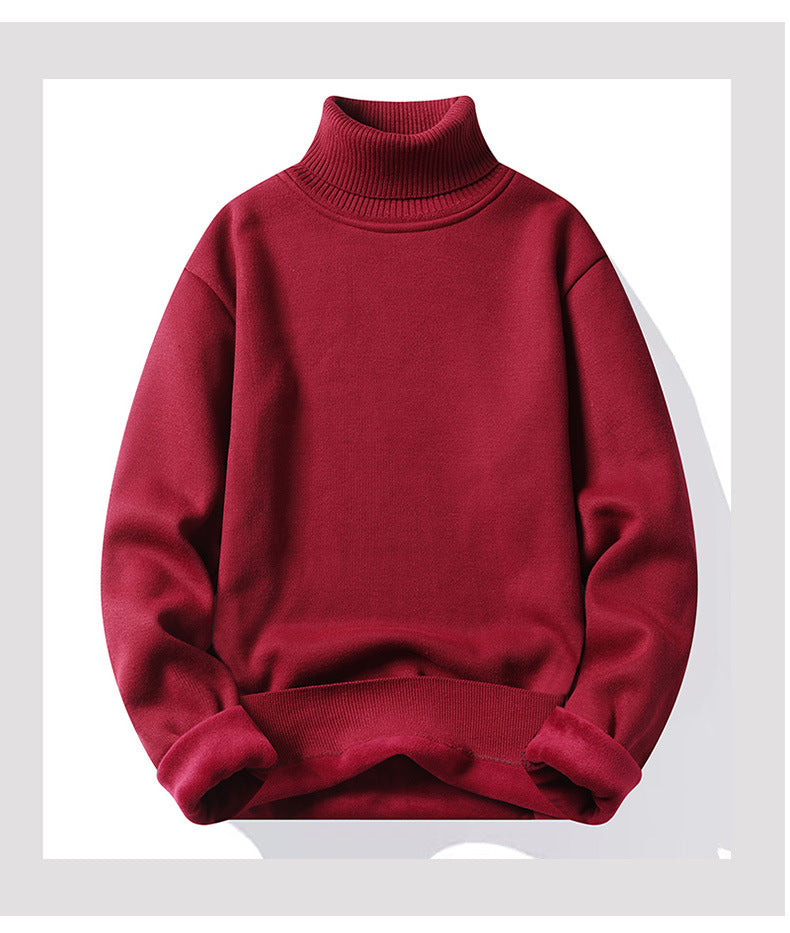 High-neck Men's Sweater Bottoming Plush