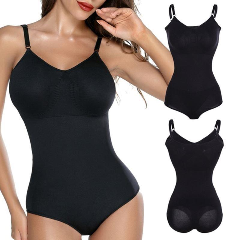 Women's Thin With Shoulder-straps Solid Color Belly And Waist Shaping Jumpsuit