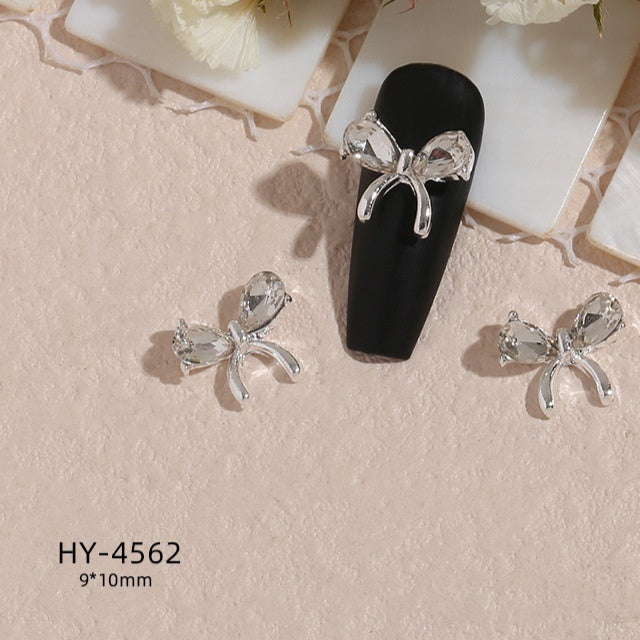New Nail Beauty Butterfly Silver Metal Alloy Rhinestone DIY Ornament Accessories