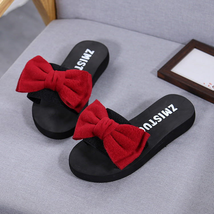 Slip resistant fashion bow slippers
