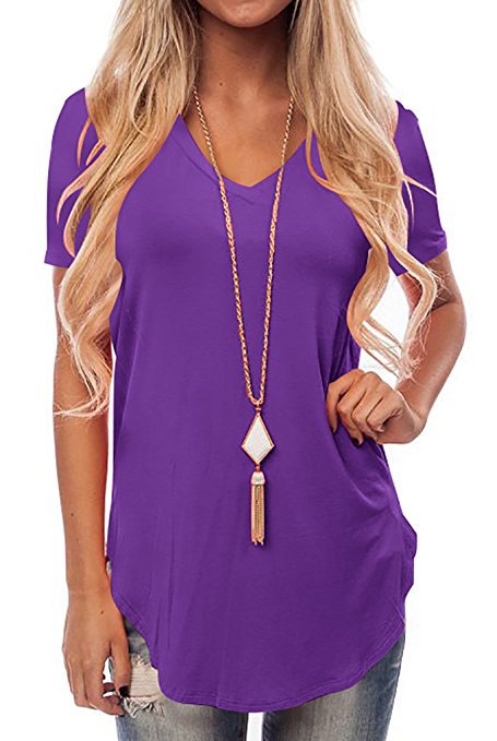 V-Neck Short Sleeve Tuxedo Loose T-Shirt