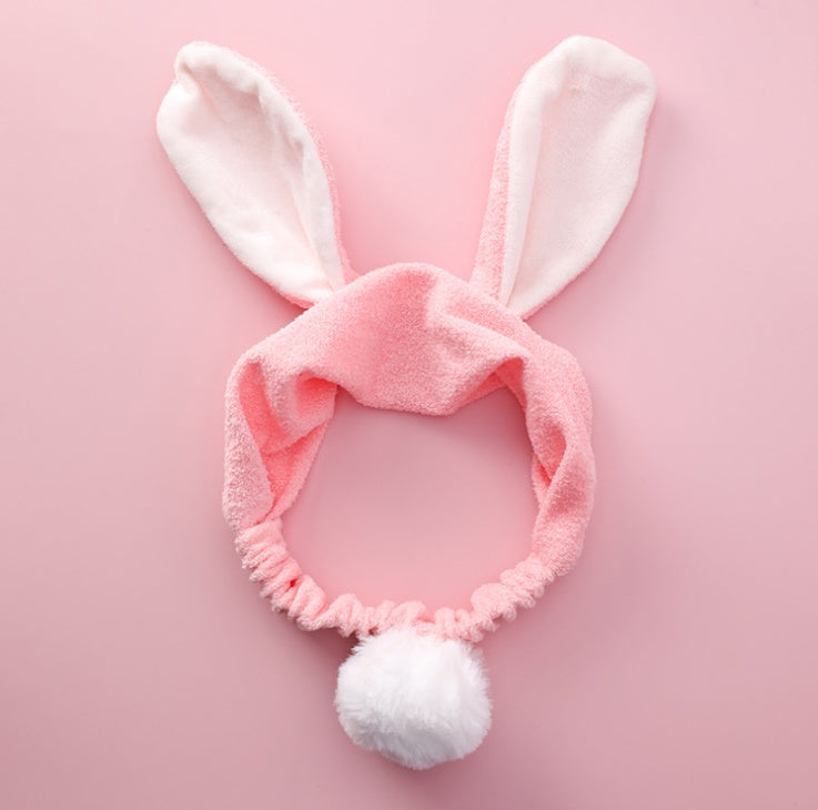 Net red popular wash hair band gray cute rabbit hair ball stereo rabbit ears hair band plush wash headband