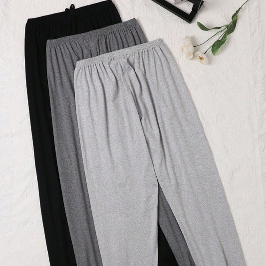 Dame Komfortable Ensfarvede Retro Casual Ankelkorte Bukser