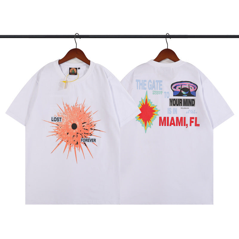 Summer New Short-sleeved Shirt Letter Cotton Short-sleeved
