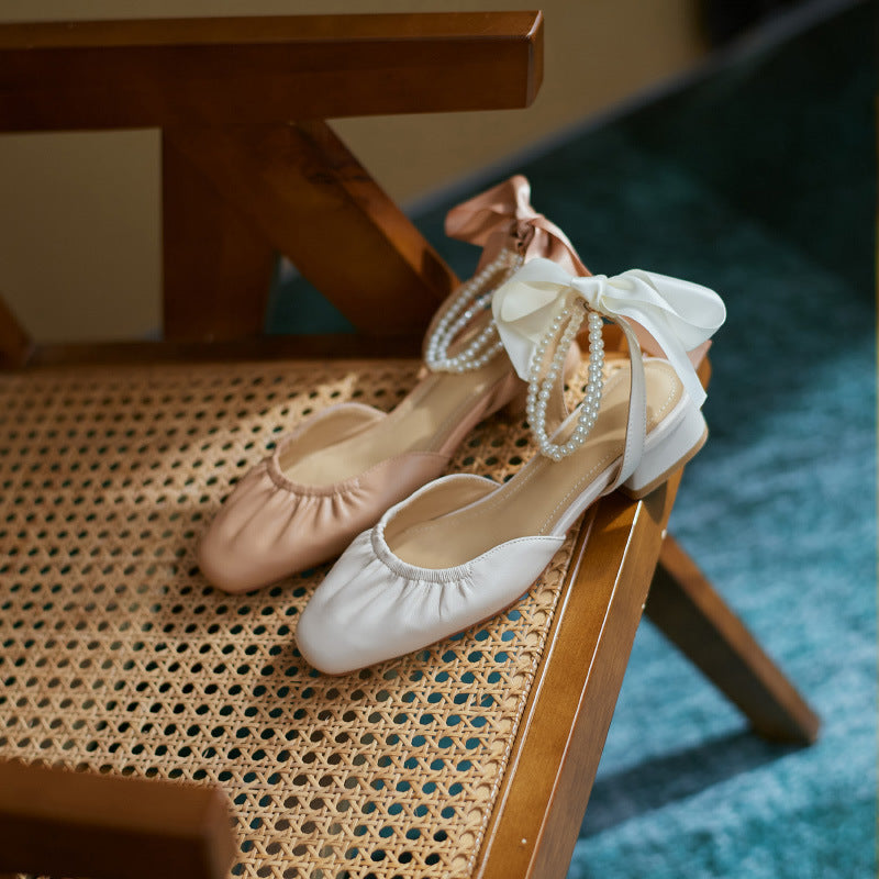 New Style French Mid-heel Toe Sandals Fairy Style