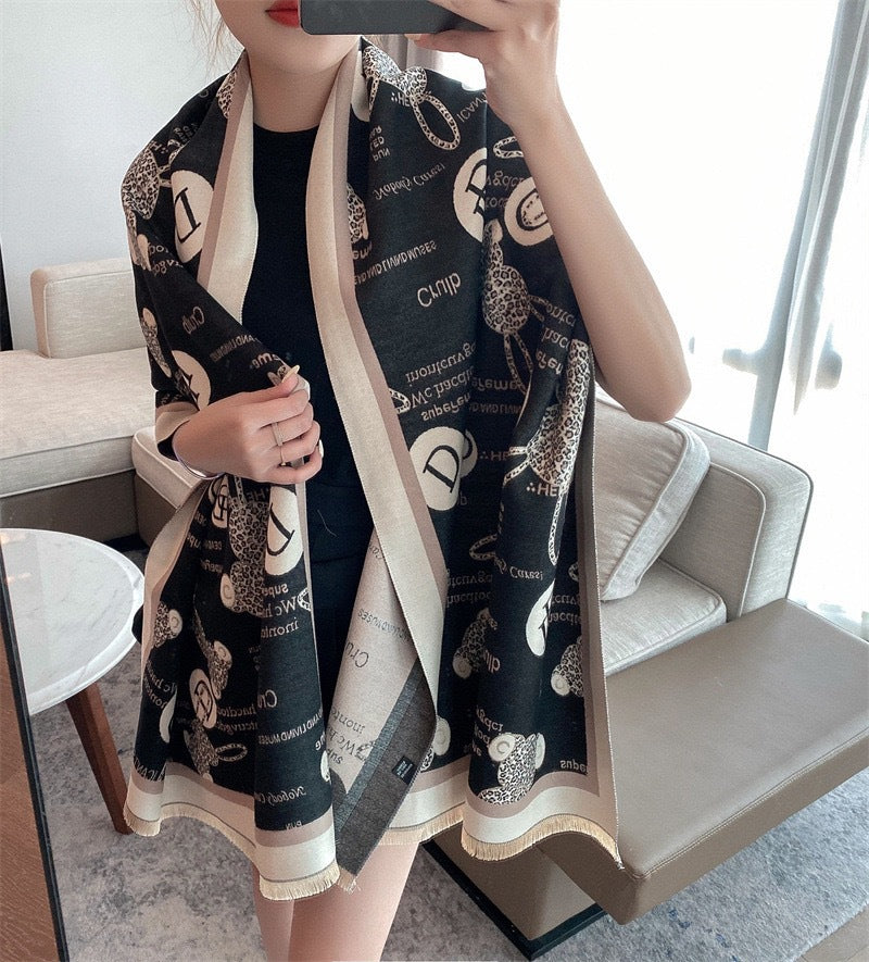 Women's Print Cashmere Long Shawl Scarf Air Conditioning Towel