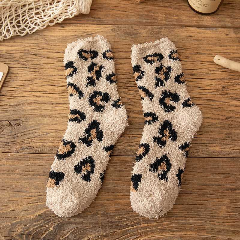 Women's Two Soft Coral Fleece Warm Boat Socks