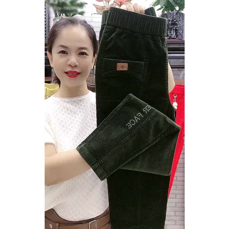 Korean Style Loose Corduroy High Waist Pencil Trousers