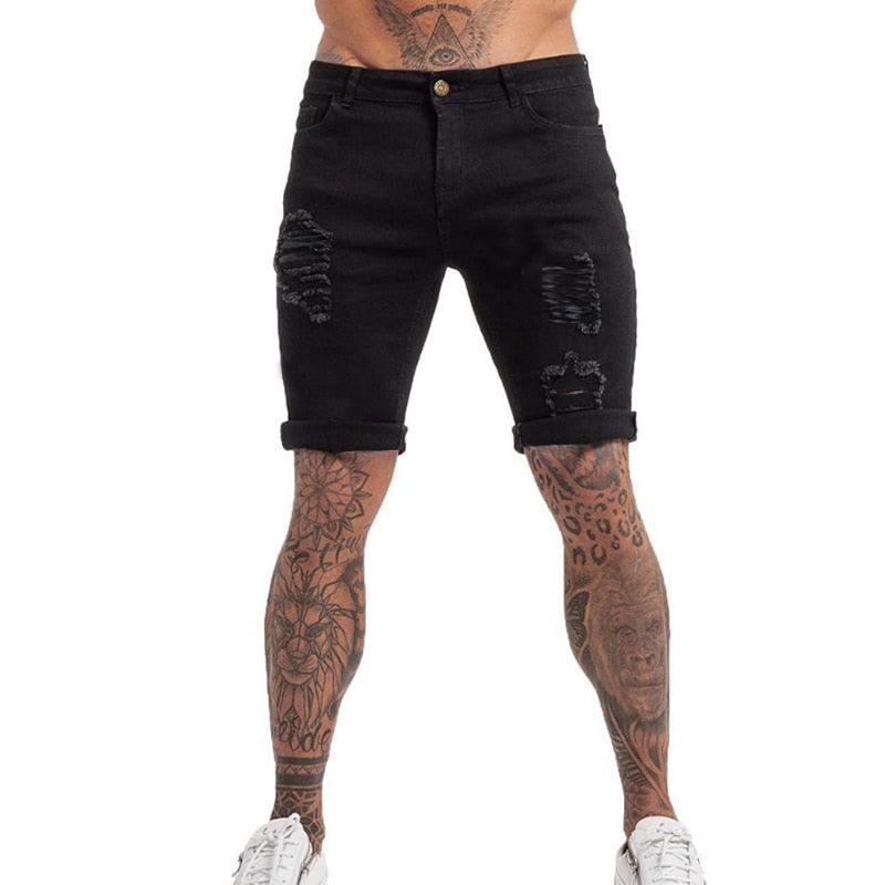 Ripped sorte denimshorts