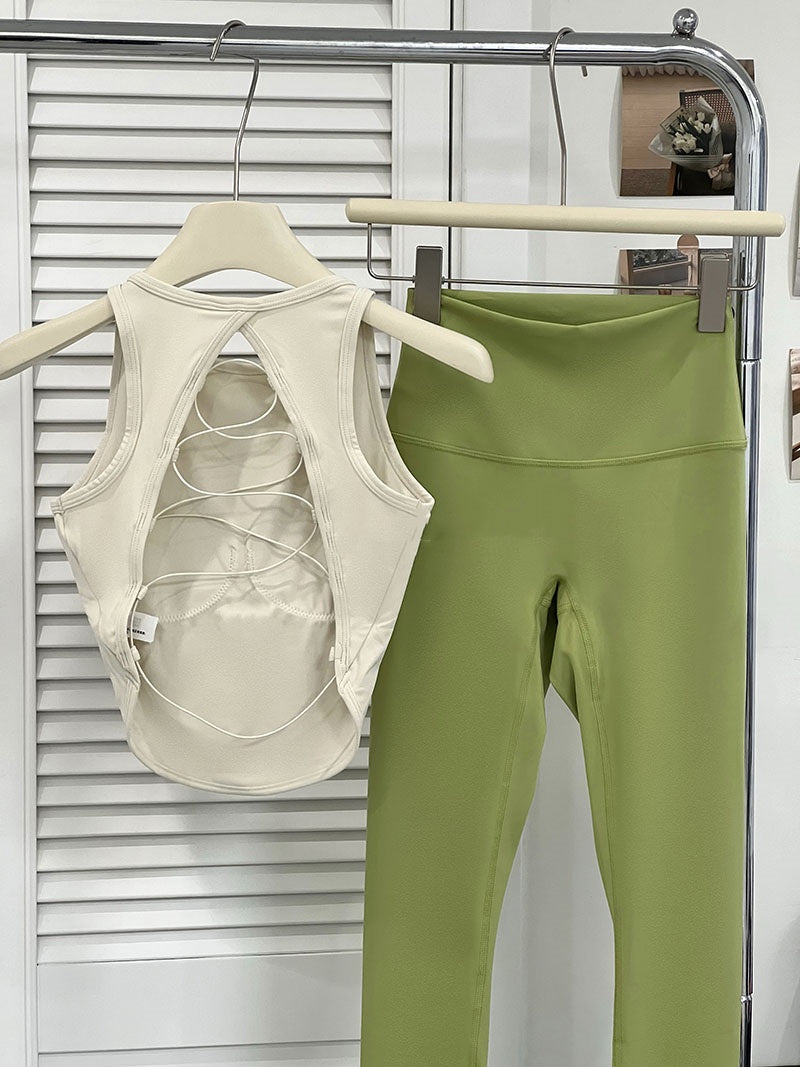 Cross Strap Yoga Vest Fixed Cup Sports Underwear