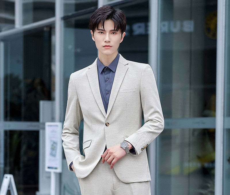 Grain Micro-elastic Workplace Random Combination Business Office Meeting Men's And Women's Same Suit