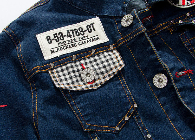 Herre-denimjakke i ny koreansk stil