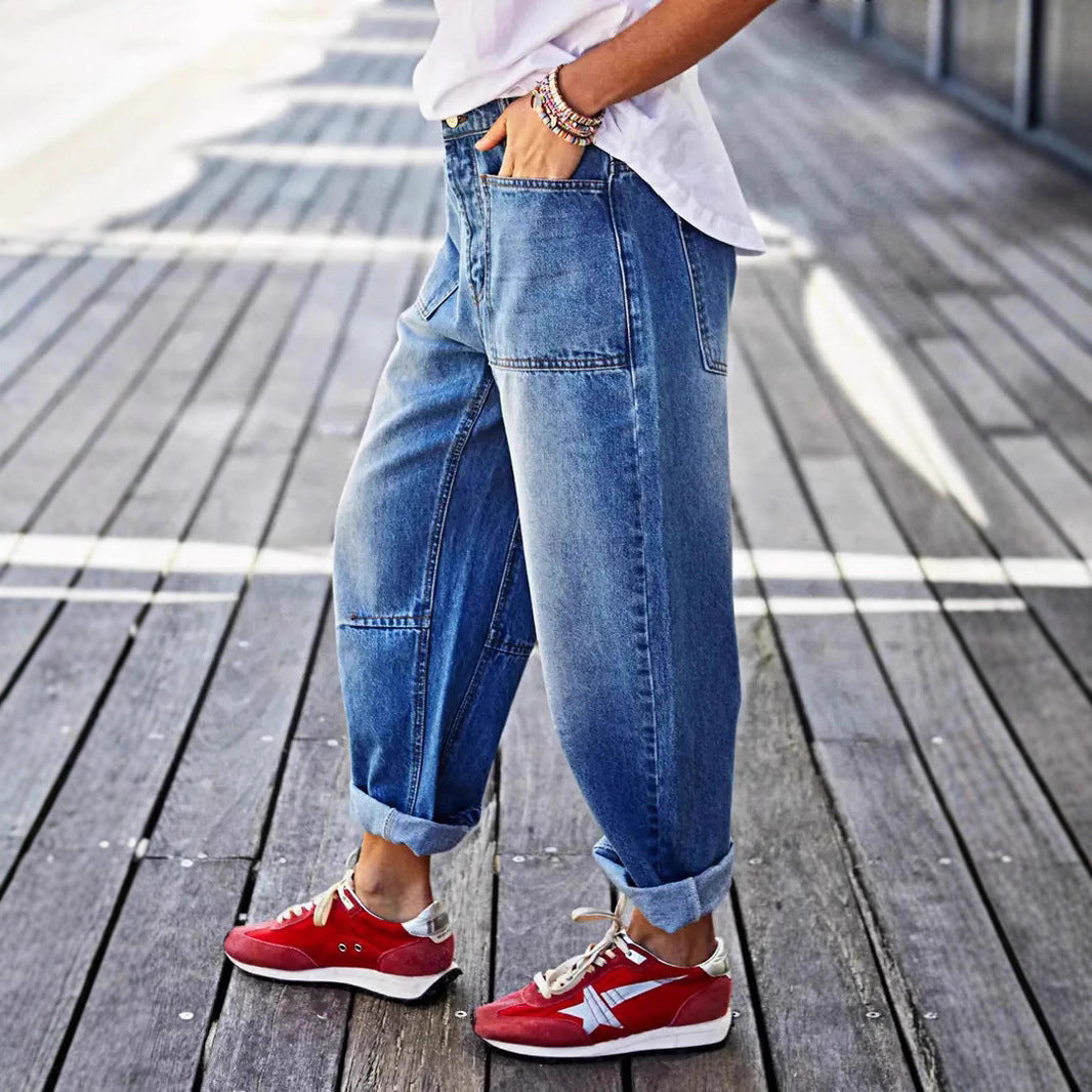 Mid-rise Boot-cut Cropped Denim Jeans