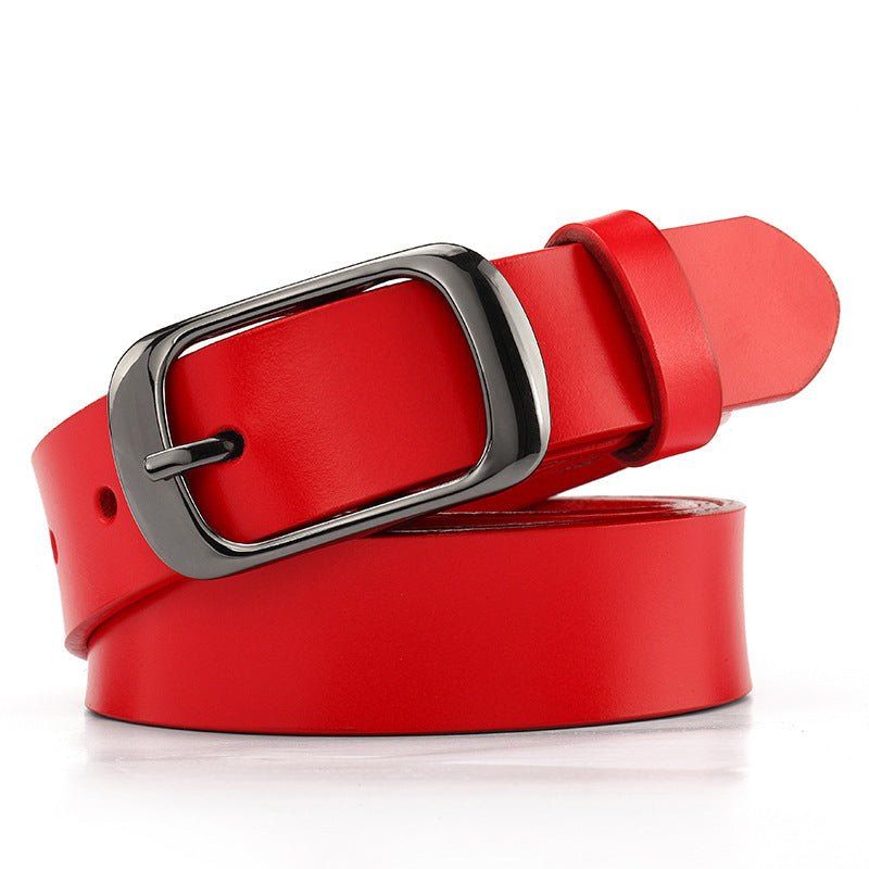 Ladies elastic leather belt