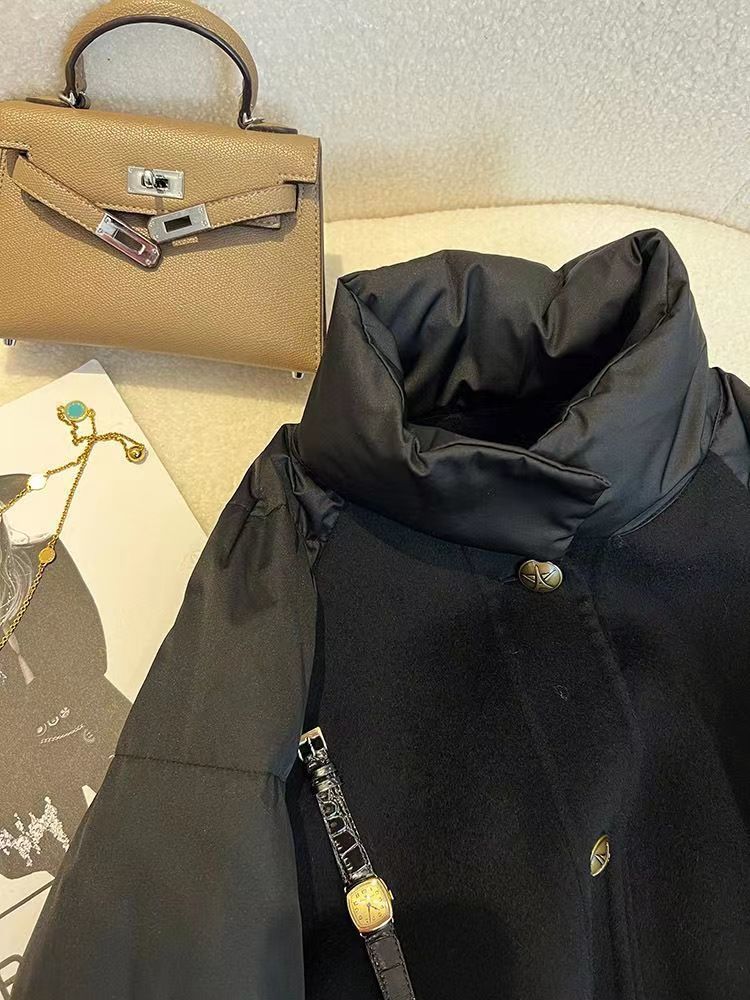 Plus Size Down Cotton-padded Coat Women's Thickened Splicing Coat