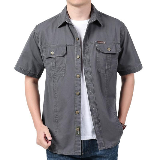 Solid Color Shirt Loose Half Sleeve Coat