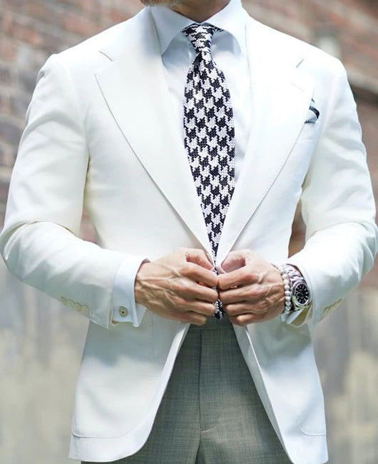 Men's Jacket Commute Leisure Printed Double Button Suit Jacket