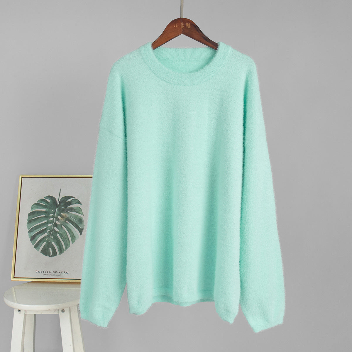 Simple Solid Color Knitted  Loose Casual Sweater