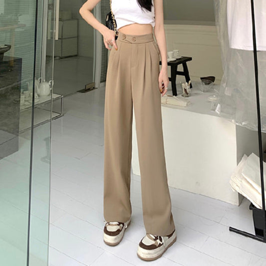 High Waist Covering Belly Thin Loose Drooping Casual Mopping Wide-leg Trousers