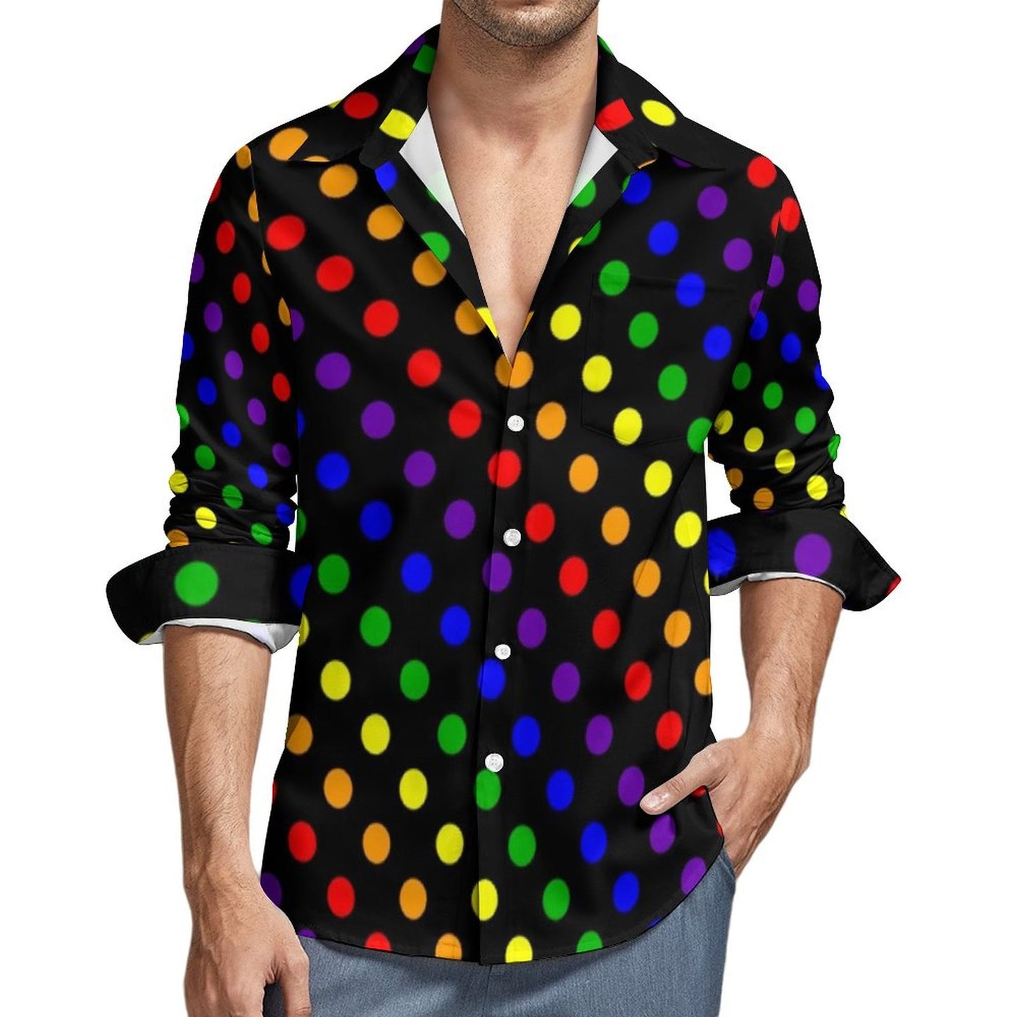 Men's Long Sleeve Digital Printing Shirt