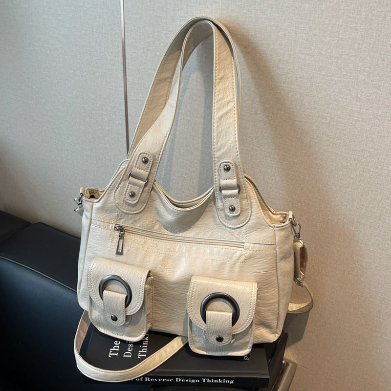 Women's Leather Vintage Sports Shoulder Bag