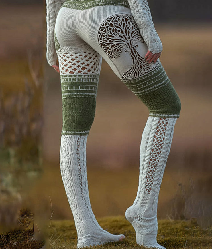 Retro-print Womens Casual Pants