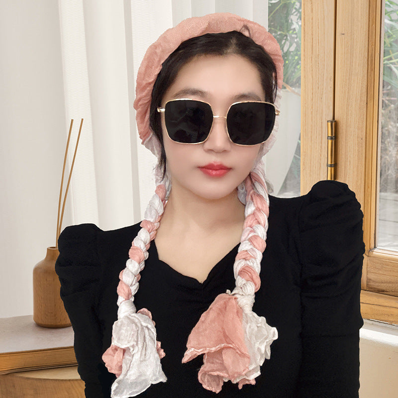 Hand-woven Hair Braid Scarf Girls Fashion Thin Scarf