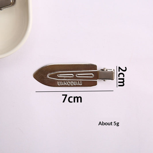 Simple Metal Silver Hair Clip Side-style