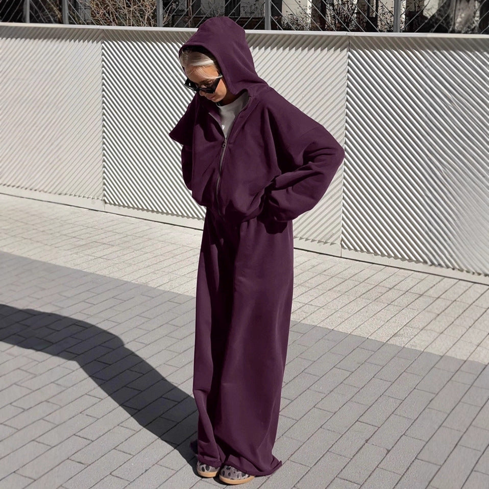 Fall Winter Fashion Coat And Trousers Two-piece Set