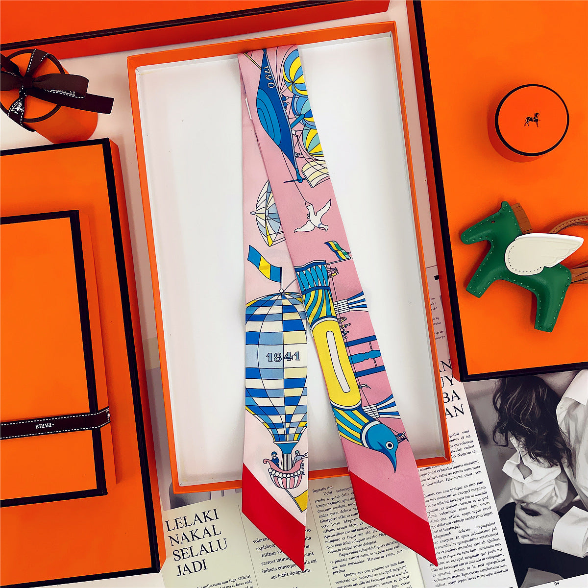 Thin Narrow Ribbon Strip With Floating Ends