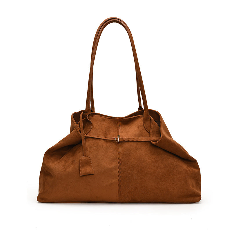Leather-velvet Square Underarm Shoulder Bag With A Niche Design