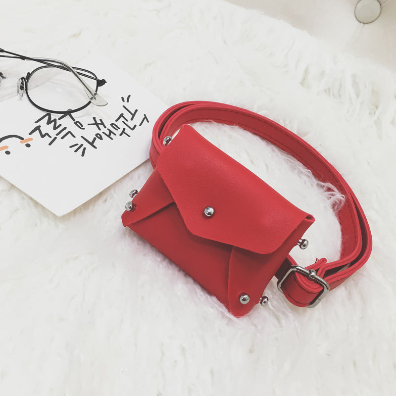 Children's Mini Square Bag Rivet Messenger Bag Waist Bag