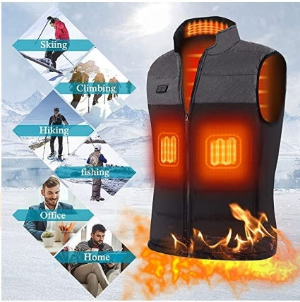 Mænds Casual Vest Opladelig Opvarmning USB-interface Intelligent Konstant Temperatur
