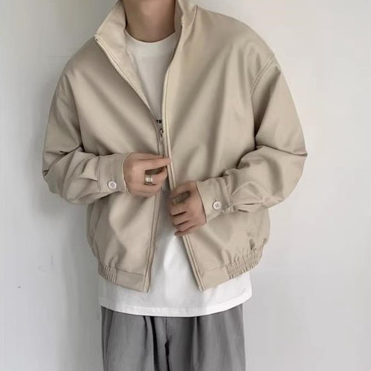 Fashion Profile Pu Jacket Men's Simple Clean Jacket