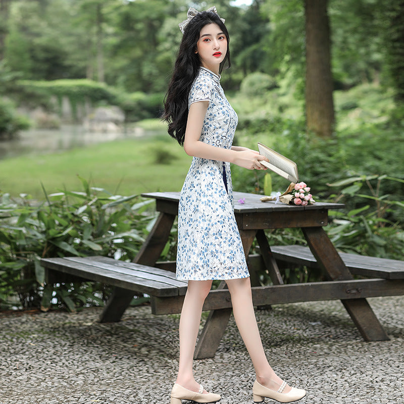 Modificeret Cheongsam Slank Vintage Kinesisk-stil Kjole