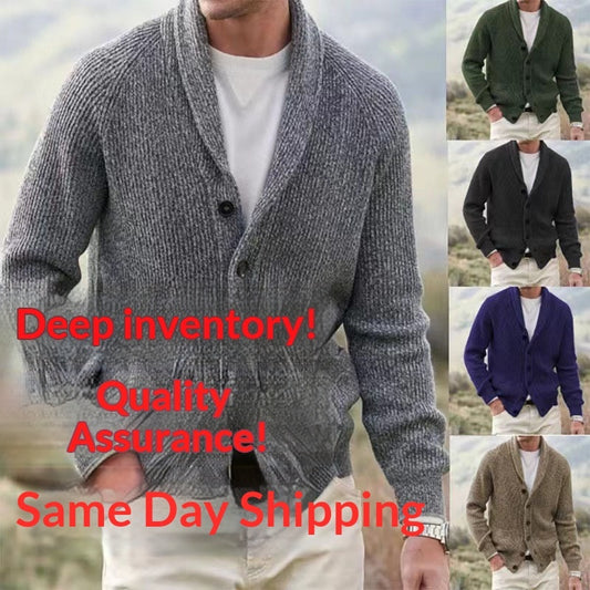Autumn And Winter New Men's Sweater Simple Thickened Cardigan Men's Jacket
