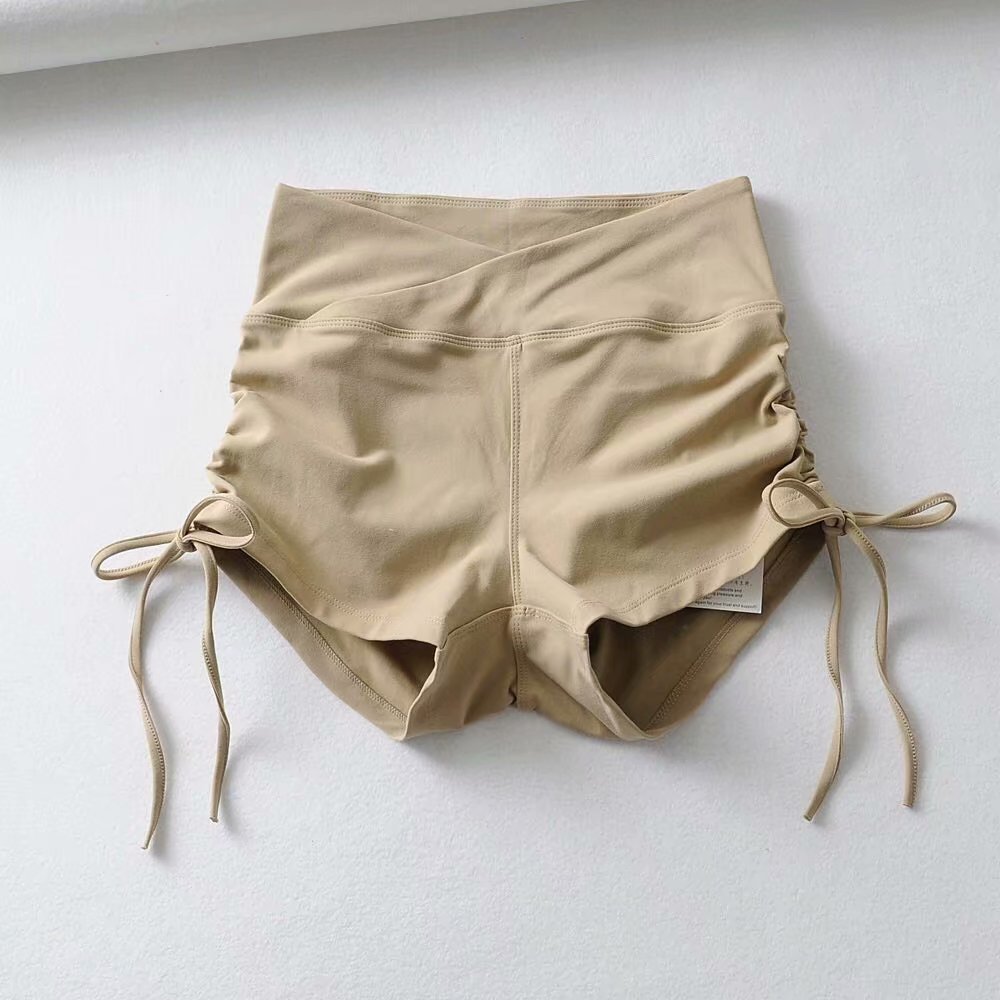 Women's Yoga Pants Drawstring High Waist Sports Shorts