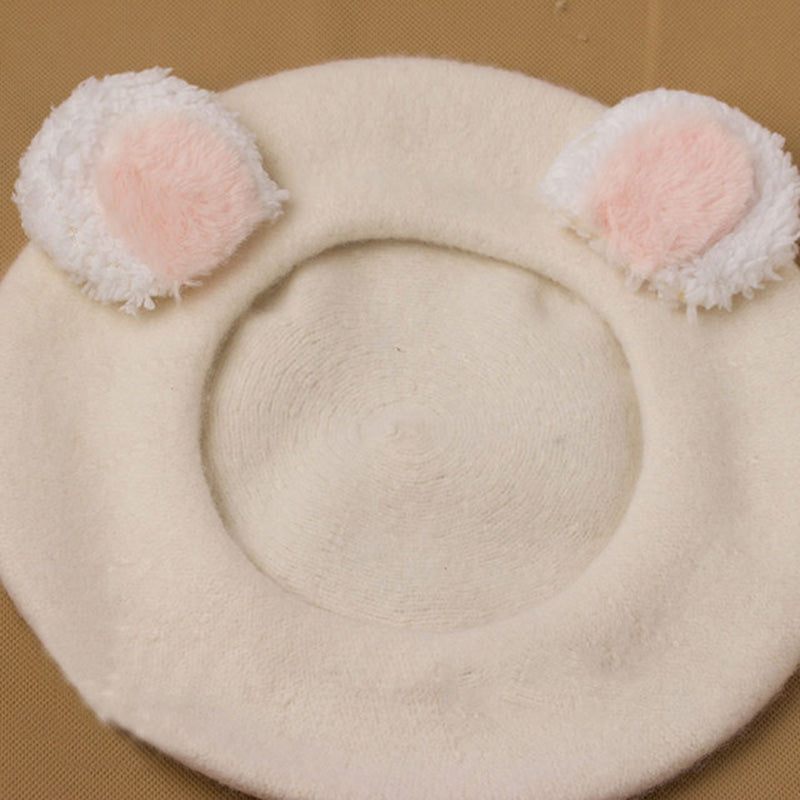 Lolita Bear Ear Beret Biscuits Female Japanese Handmade