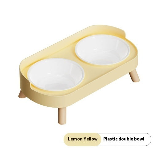 Stainless Steel Double Bowl Ceramic Water And Grain Integrated Feeding Bowl