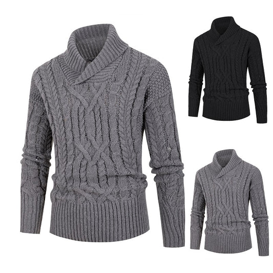 Men's Fashion Knitting Pullover Fried Dough Twist Casual Sweater