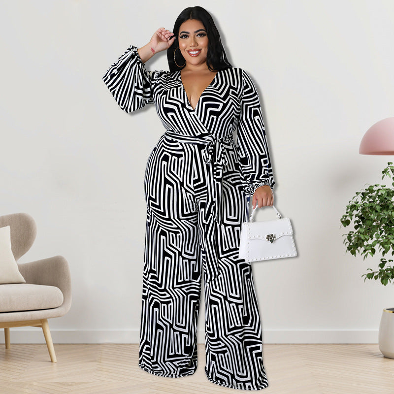 Womens Long-Sleeve Jumpsuit With Straight-Leg Pants