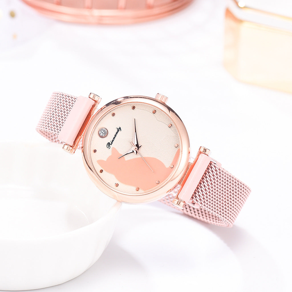 Quartz Women's Fashion Leisure Alloy Textile Watch