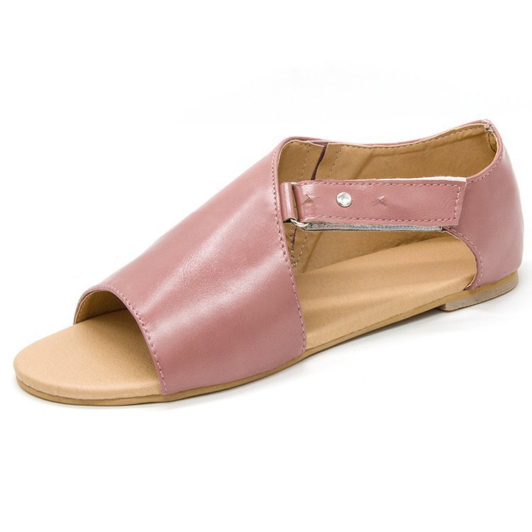 Fish Mouth Low Heel Flat Large Size Sandals