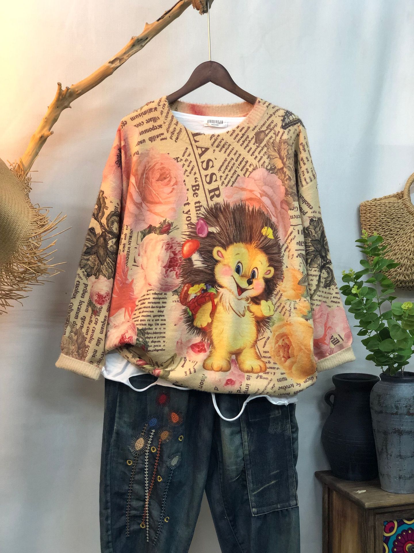 New Women's Loose-fitting Round-neck Sweater For Outerwear