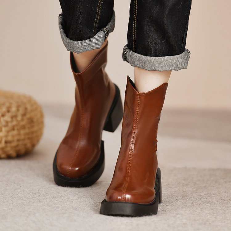 Zipper Comfortable British Style Fashion Boots