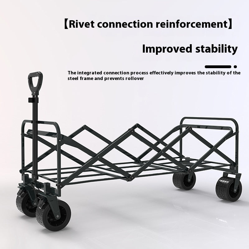 Lengthened Large Capacity 1 M 3 Camper Night Market Stall Car Folding Outdoor Trolley