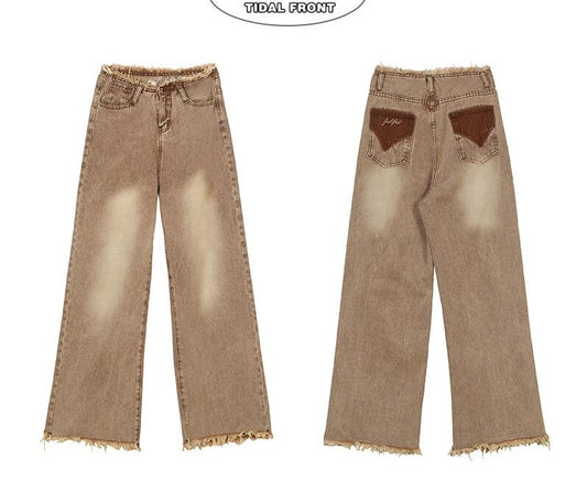 Women's Curry Vintage Loose Straight Leg Wide Leg Jeans