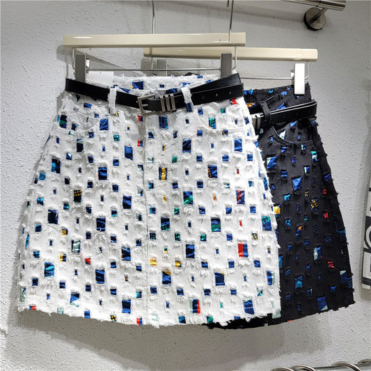 Design Sense Denim Hip-wrapped Skirt